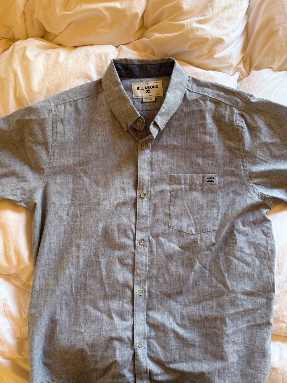 Billabong Boys Gray Button-Down Short Sleeve Shirt - NWOT